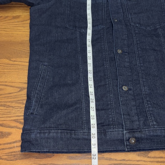 Columbia Flare Gun Trucker Jacket Dark Blue Lined Denim Men's LT Large Tall L - Picture 6 of 8